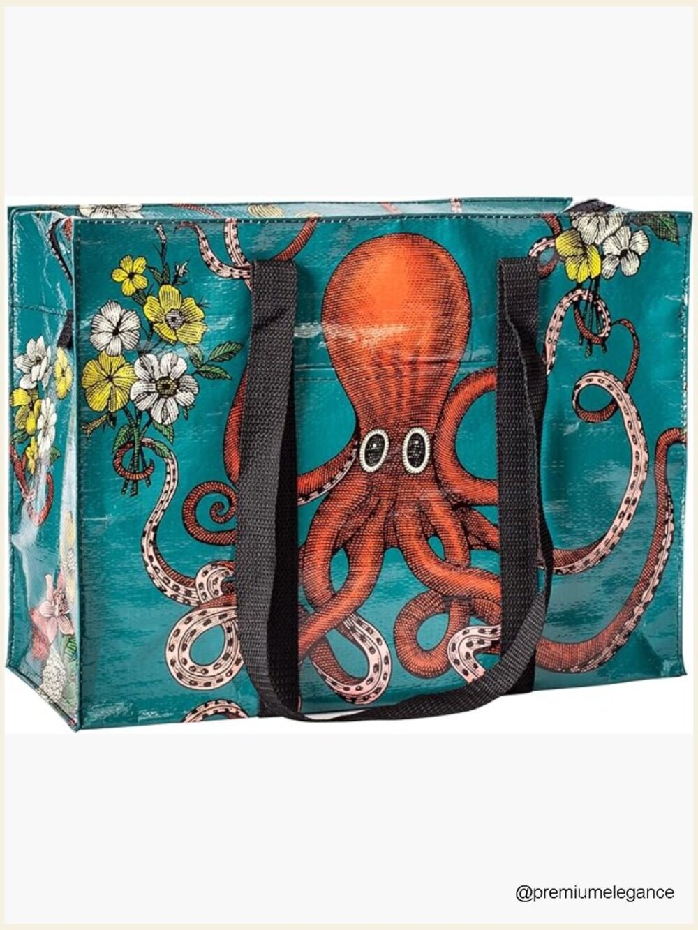 Reusable Shoulder Tote Bag - Heavy Duty Zipper, Recycled Plastic, Foldable